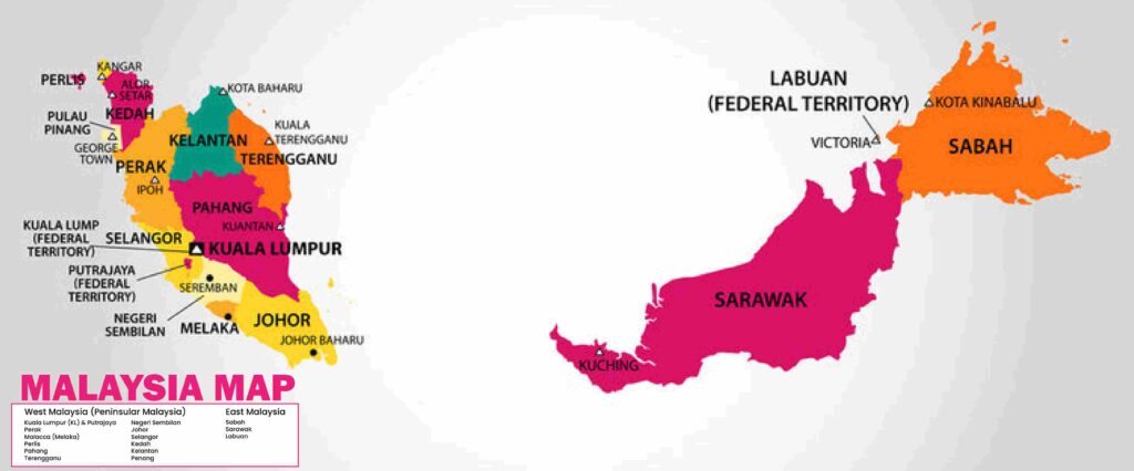 Malaysia Map - States in Malaysia